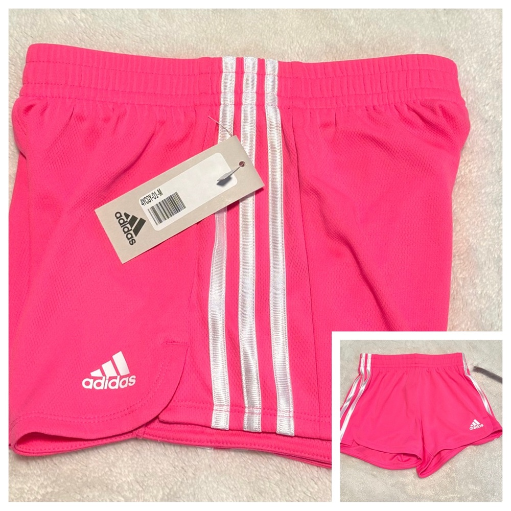 NWT Adidas Girls Youth Activewear Mesh Shorts